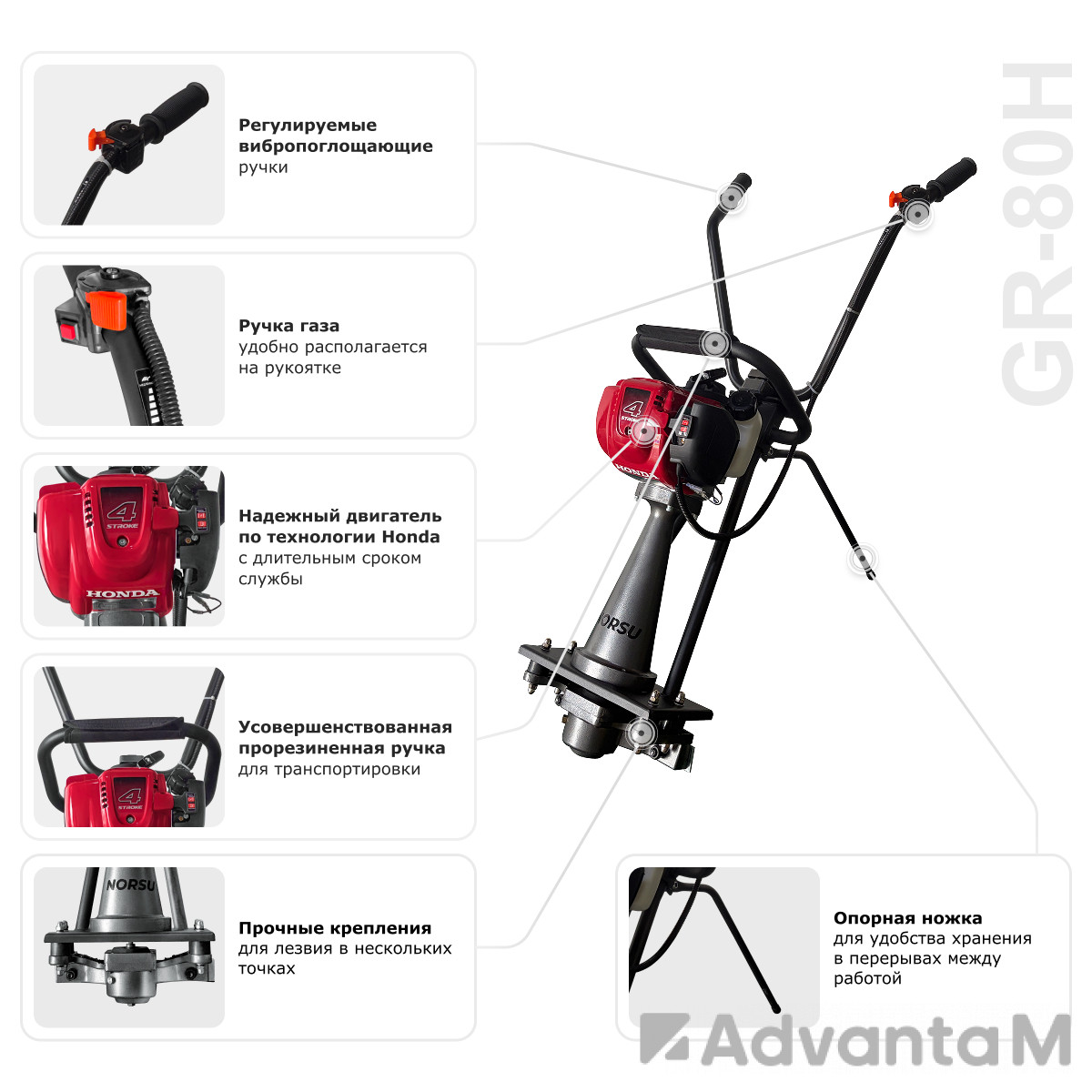 Виброрейка ручная бензиновая NORSU GR-80H - 8